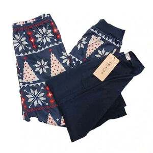 Ekouaer Pajama Set Holiday  Winter Theme Long Sleeve Shirt Pants Size 6-7